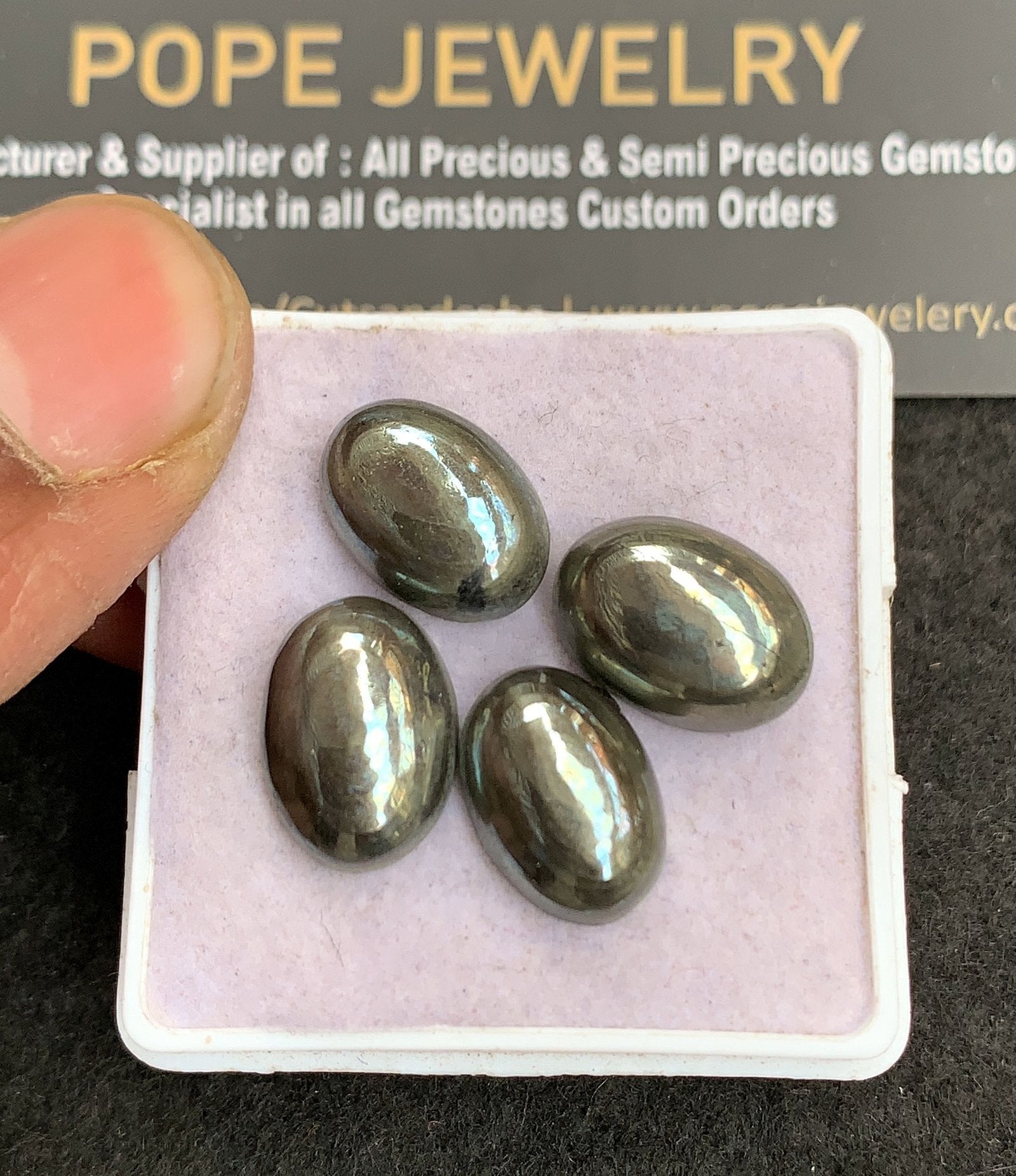 Natural Pyrite Gemstone Smooth Oval Shape Cabochon High Quality Loose Gemstones For Jewelry Making 14x10 MM Size 4 Pcs V4914