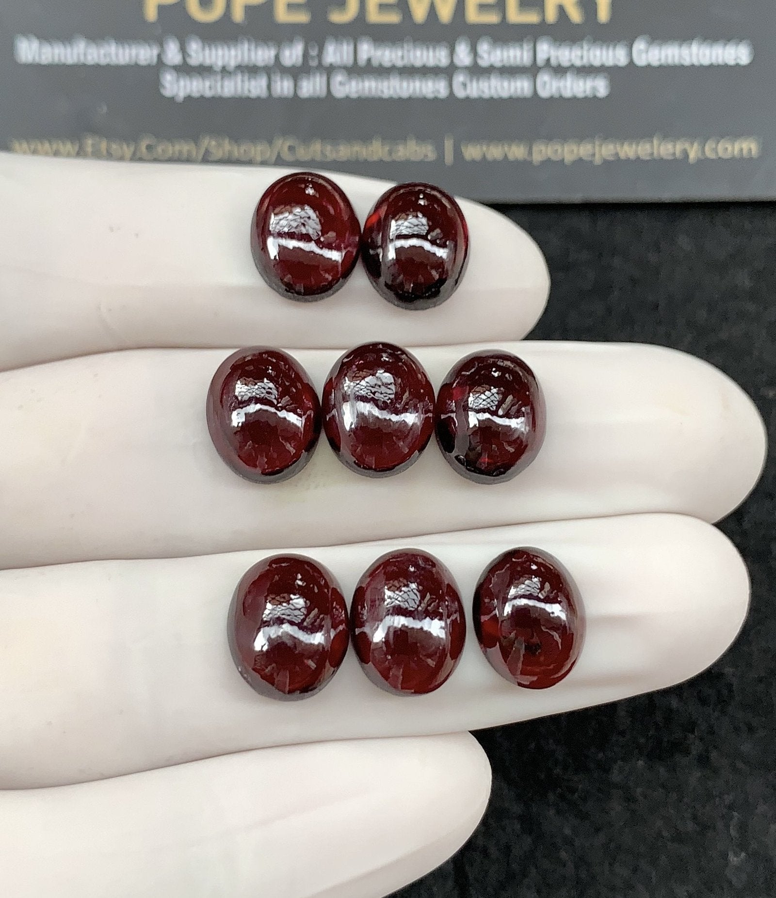 Natural Garnet Gemstone Smooth Oval Shape Cabochon High Quality Loose Gemstones For Jewelry Making 9x11 MM Size 8 Pcs SM24597