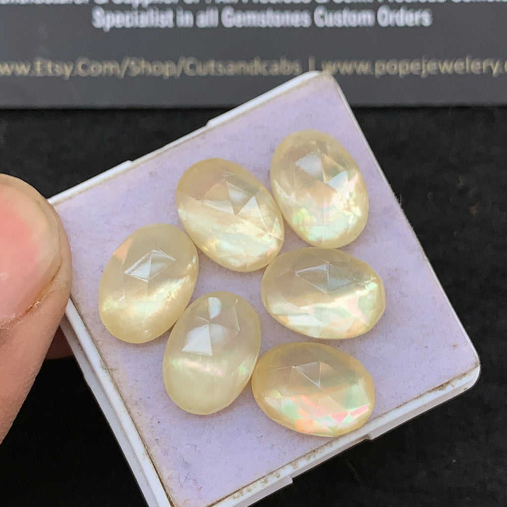 Natural Mother Of Pearl Doublet Gemstone Rose Cut Oval Shape Cabochon Loose Gemstone For Jewelry Making Wholesalegems 14x10 MM Size 6 Pcs V5279