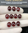 Natural Garnet Gemstone Smooth Oval Shape Cabochon High Quality Loose Gemstones For Jewelry Making 8x10 MM Size 10 Pcs SM24598