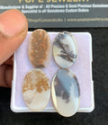 Natural Dendrite Agate Gemstone Smooth Oval Shape Cabochon High Quality Loose Gemstones For Jewelry Making 19-23 MM Size 4 Pcs V4726