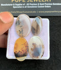 Natural Dendrite Agate Gemstone Smooth Oval Shape Cabochon High Quality Loose Gemstones For Jewelry Making 19-23 MM Size 4 Pcs V4727
