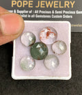 Natural Herkimer Lodolite Gemstone Rose Cut Round Shape Cabochon High Quality Loose Gemstones For Jewelry Making 10-12 MM Size 6 Pcs V4919