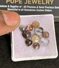Natural Herkimer Lodolite Gemstone Rose Cut Heart Shape Cabochon High Quality Loose Gemstones For Jewelry Making 6-8 MM Size 10 Pcs V4922