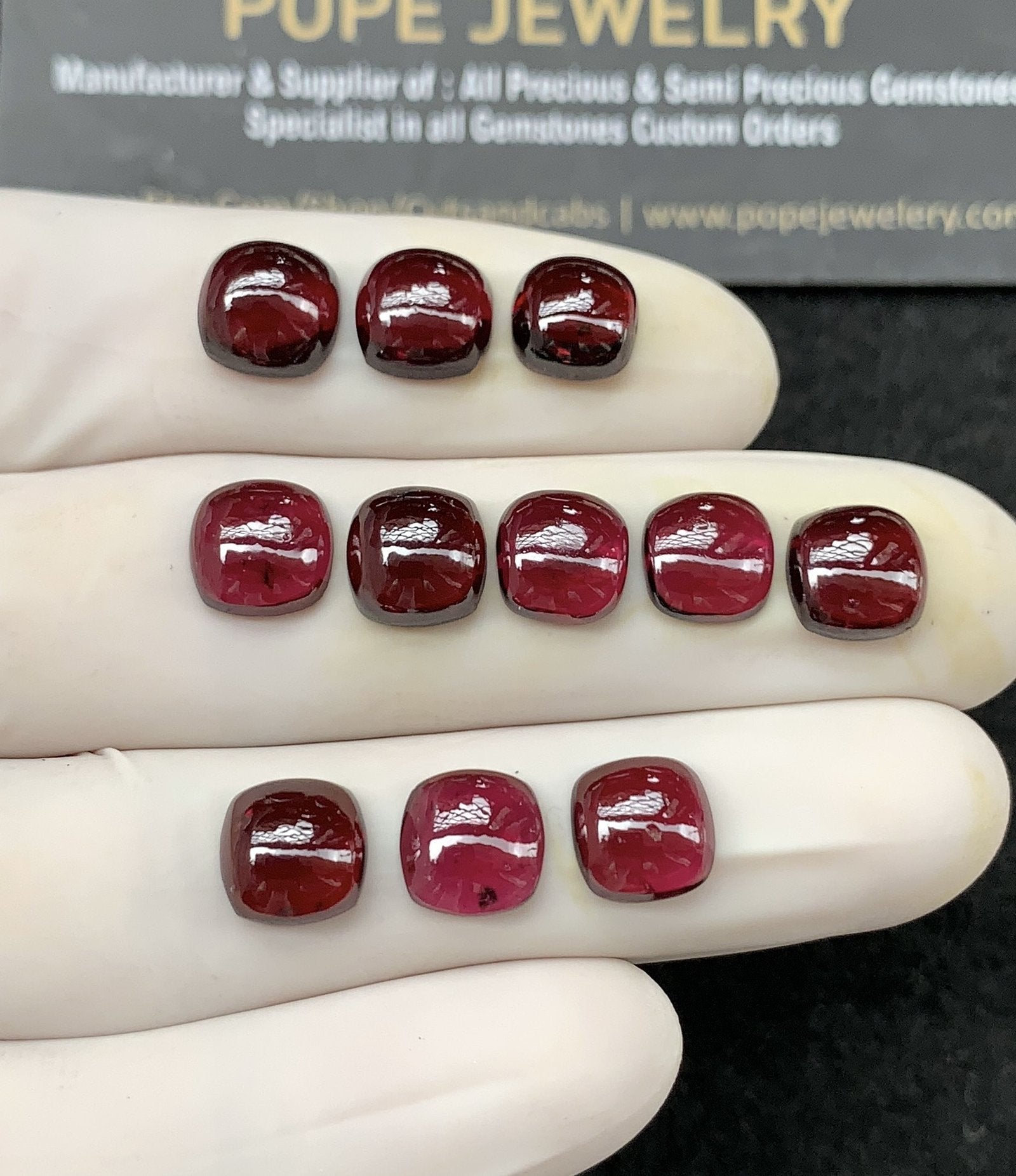 Natural Garnet Gemstone Smooth Cushion Shape Cabochon High Quality Loose Gemstones For Jewelry Making 8 MM Size 11 Pcs SM24604