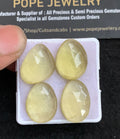 Natural Lemon Quartz Gemstone Rose Cut Fancy Shape Cabochon High Quality Loose Gemstones For Jewelry Making 19-20 MM Size 4 Pcs V4738