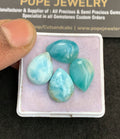 Natural Larimar Gemstone Smooth Pear Shape Cabochon High Quality Loose Gemstones For Jewelry Making 16x12 MM Size 4 Pcs V4928
