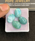 Natural Larimar Gemstone Smooth Oval Shape Cabochon High Quality Loose Gemstones For Jewelry Making 16x12 MM Size 4 Pcs V4931