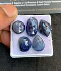 Natural Blue Sapphire Gemstone Rose Cut Mix Shape Cabochon High Quality Loose Gemstones For Jewelry Making 13-19 MM Size 5 Pcs V4740
