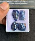 Natural Blue Sapphire Gemstone Rose Cut Mix Shape Cabochon High Quality Loose Gemstones For Jewelry Making 13-21 MM Size 4 Pcs V4742