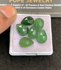 Natural Serpentine Gemstone Rose Cut Pear Shape Cabochon High Quality Loose Gemstones For Jewelry Making 13-14 MM Size 6 Pcs V4935