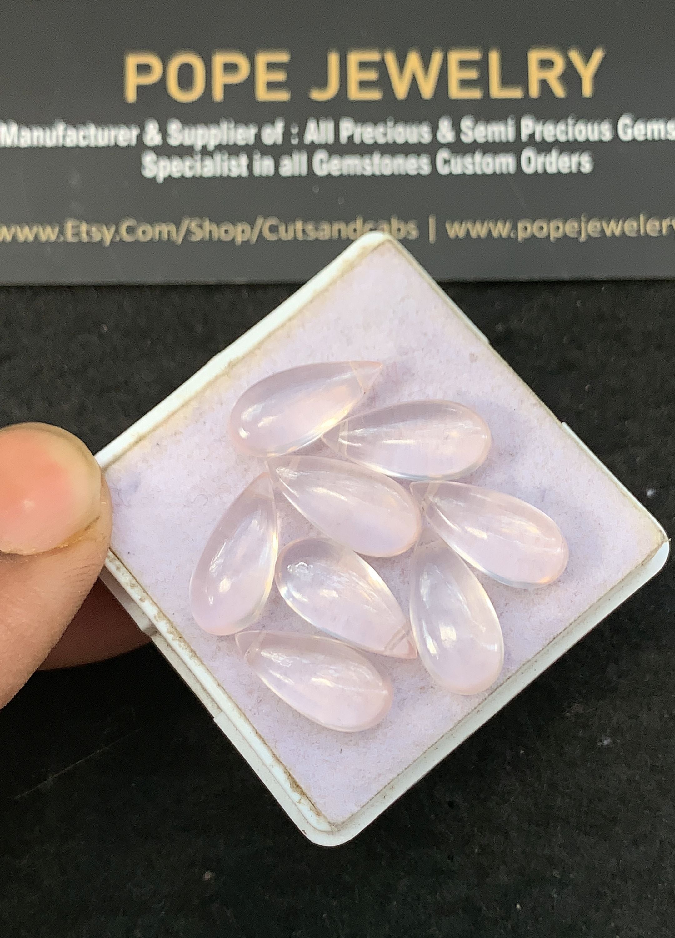 Natural Rose Quartz Gemstone Smooth Pear Shape Cabochon 15x7 MM 8 Pcs Rose Quartz High Quality Gemstone Jewelry Supply V5300