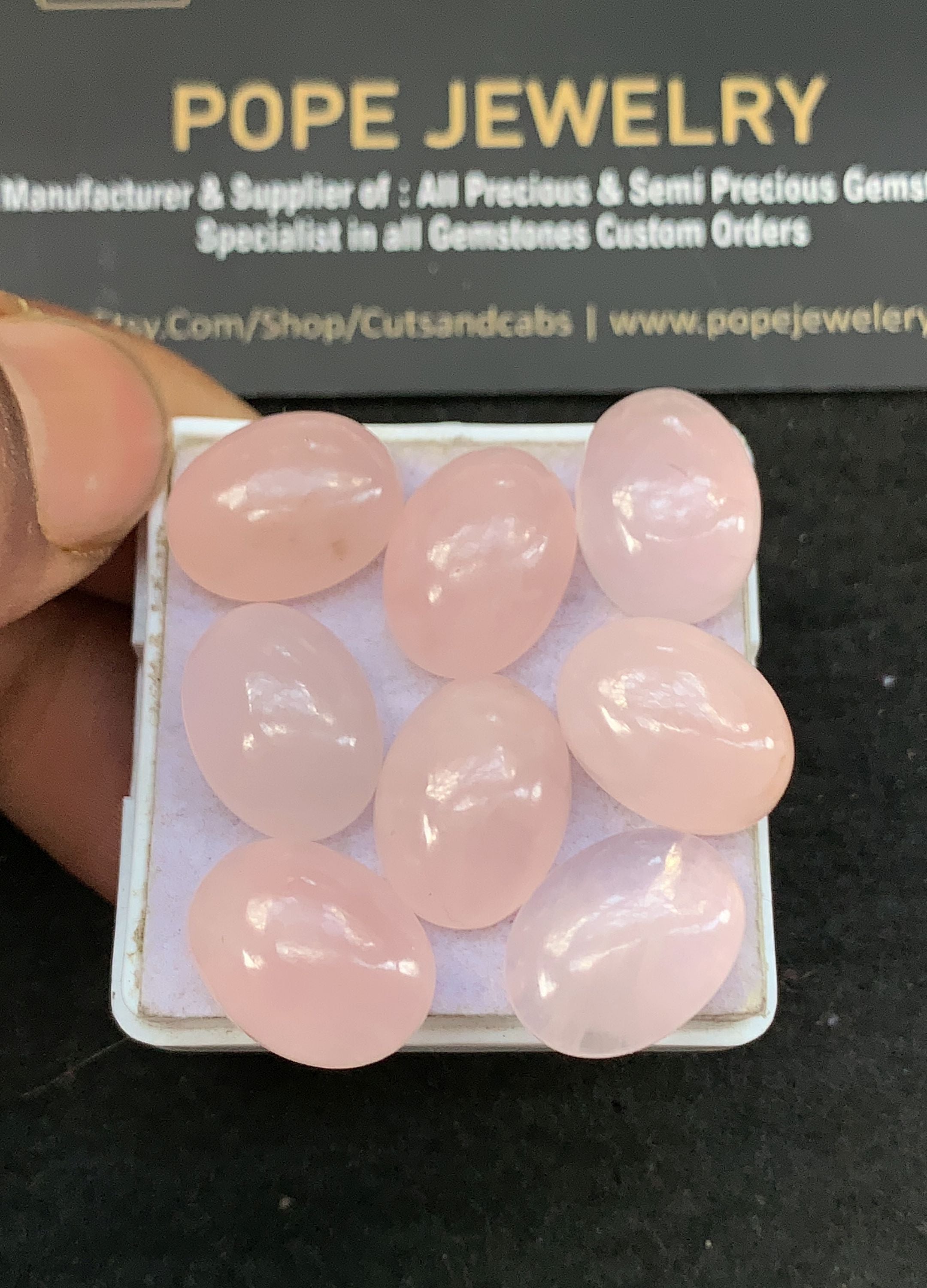Natural Rose Quartz Gemstone Smooth Oval Shape Cabochon 16-12 MM 8 Pcs Rose Quartz High Quality Gemstone Jewelry Supply V5301