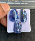Natural Blue Sapphire Gemstone Rose Cut Fancy Shape Cabochon High Quality Loose Gemstones For Jewelry Making 20-25 MM Size 3 Pcs V4745
