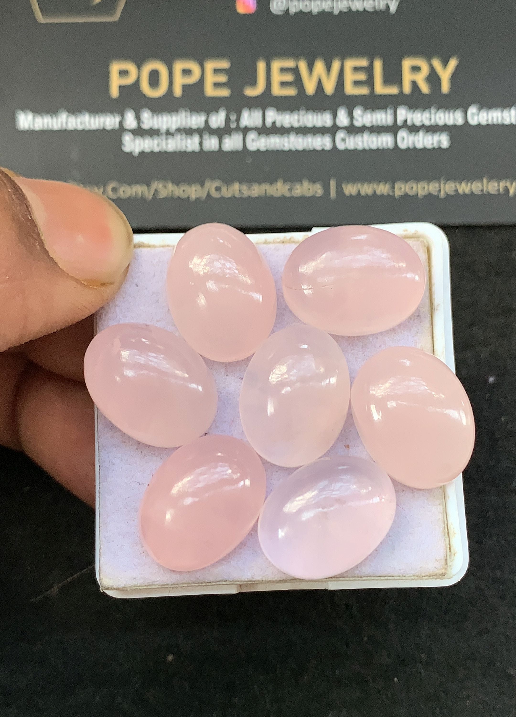 Natural Rose Quartz Gemstone Smooth Oval Shape Cabochon 16-12 MM 7 Pcs Rose Quartz High Quality Gemstone Jewelry Supply V5302
