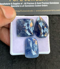 Natural Blue Sapphire Gemstone Rose Cut Mix Shape Cabochon High Quality Loose Gemstones For Jewelry Making 19-23 MM Size 3 Pcs V4747
