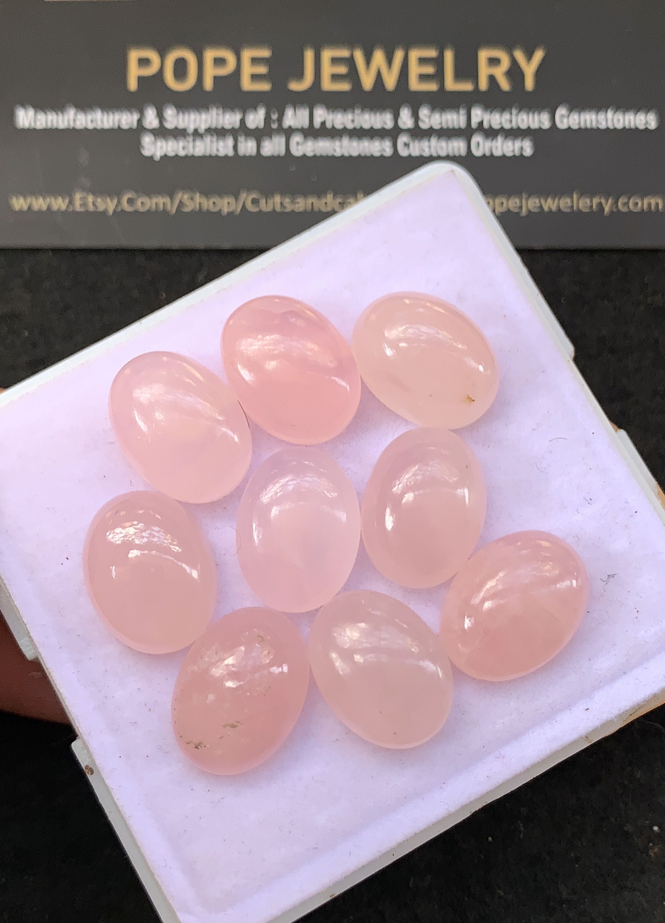 Natural Rose Quartz Gemstone Smooth Oval Shape Cabochon 16x12 MM 9 Pcs Rose Quartz High Quality Gemstone Jewelry Supply V5303