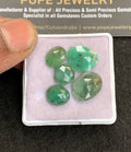 Natural Emerald Gemstone Rose Cut Fancy Shape Cabochon High Quality Loose Gemstones For Jewelry Making 10-14 MM Size 5 Pcs V4938