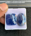 Natural Blue Sapphire Gemstone Rose Cut Mix Shape Cabochon High Quality Loose Gemstones For Jewelry Making 22-25 MM Size 2 Pcs V4749