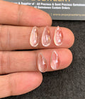 Natural Crystal Gemstone Rose Cut Pear Shape Cabochon High Quality Loose Gemstones For Jewelry Making 15-16 MM Size 5 Pcs V4940