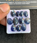 Natural Blue Sapphire Gemstone Rose Cut Mix Shape Cabochon High Quality Loose Gemstones For Jewelry Making 9-13 MM Size 11 Pcs V4751