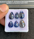 Natural Blue Sapphire Gemstone Rose Cut Pear Shape Cabochon High Quality Loose Gemstones For Jewelry Making 12-15 MM Size 6 Pcs V4752