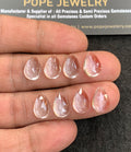 Natural Crystal Gemstone Rose Cut Pear Shape Cabochon High Quality Loose Gemstones For Jewelry Making 12-13 MM Size 8 Pcs V4944