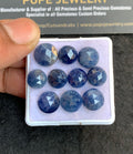 Natural Blue Sapphire Gemstone Rose Cut Round Shape Cabochon High Quality Loose Gemstones For Jewelry Making 9-10 MM Size 10 Pcs V4754