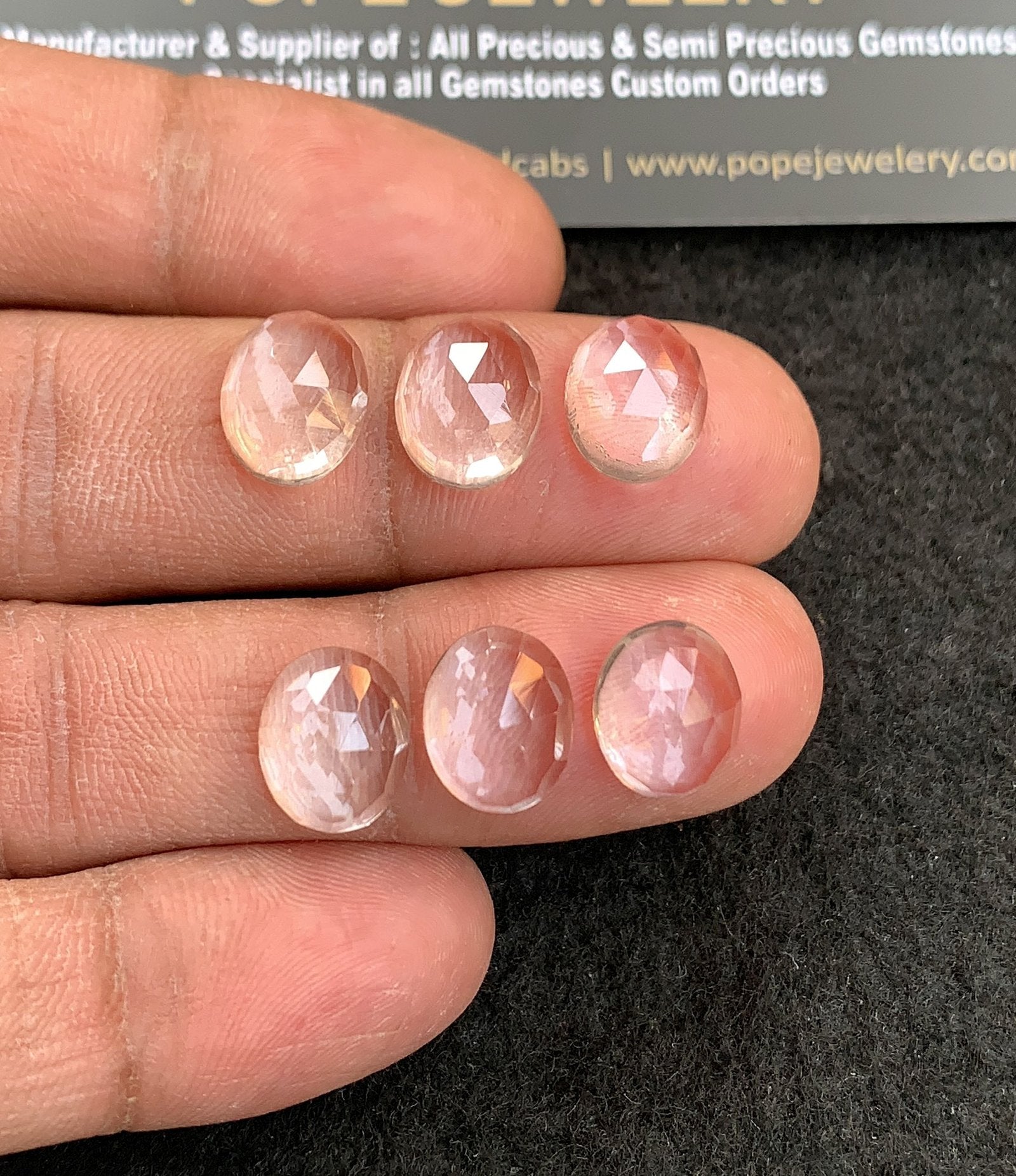 Natural Crystal Gemstone Rose Cut Oval Shape Cabochon High Quality Loose Gemstones For Jewelry Making 11x9 MM Size 6 Pcs V4947