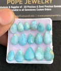 Natural Larimar Gemstone Smooth Pear Shape Cabochon High Quality Loose Gemstones For Jewelry Making 7-12 MM Size 16 Pcs V4758