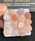 Natural Peach Moonstone Gemstone Hand Carved Leaf Shape Cabochon High Quality Loose Gemstones For Jewelry Making 12x10 MM Size 13 Pcs V4759