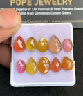 Natural Multi Sapphire Gemstone Rose Cut Mix Shape Cabochon High Quality Loose Gemstones For Jewelry Making 8-12 MM Size 10 Pcs V4762