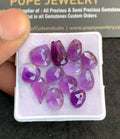 Natural Amethyst Gemstone Rose Cut Mix Shape Cabochon High Quality Loose Gemstones For Jewelry Making 8-11 MM Size 12 Pcs V4765