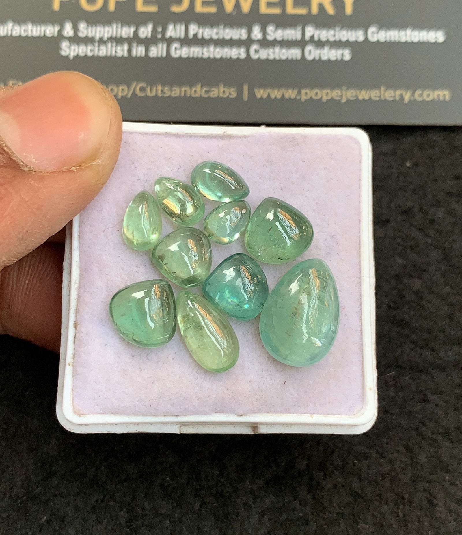 Natural Emerald Green Kyanite Gemstone Smooth Mix Shape Cabochon High Quality Loose Gemstone Wholesale Gems 7-14 MM Size 10 Pcs V4770
