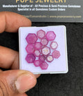Natural Silky Sapphire Gemstone Step Cut Hexagon Shape Cabochon High Quality Loose Gemstones For Jewelry Making 5-9 MM Size 15 Pcs V4402