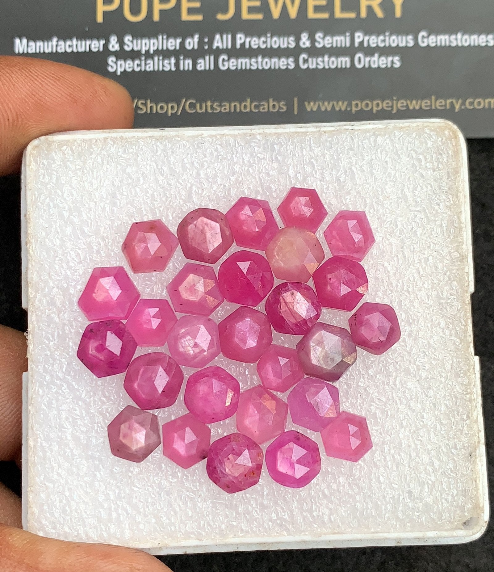 Natural Silky Sapphire Gemstone Rose Cut Mix Shape Cabochon High Quality Loose Gemstones For Jewelry Making 6-7 MM Size 27 Pcs V4403