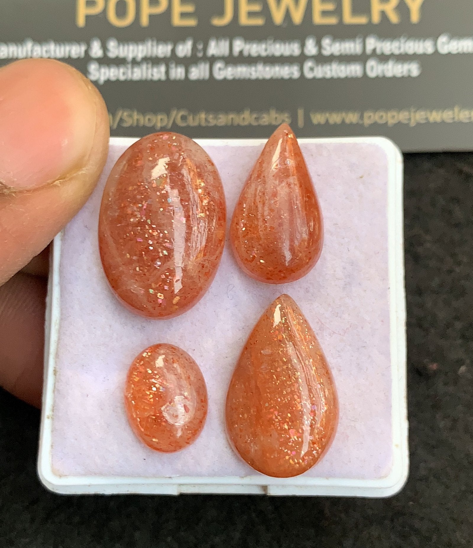 Natural Sunstone Gemstone Smooth Mix Shape Cabochon High Quality Loose Gemstones For Jewelry Making 12-21 MM Size 4 Pcs V4783