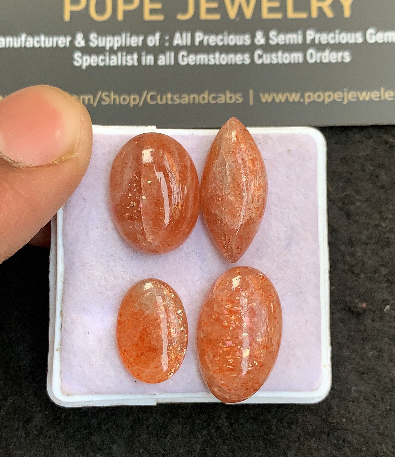 Natural Sunstone Gemstone Smooth Mix Shape Cabochon High Quality Loose Gemstones For Jewelry Making 14-21 MM Size 4 Pcs V4784