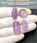 Natural Amethyst Gemstone Hand Carved Cut Mix Shape Cabochon High Quality Loose Gemstones For Jewelry Making 16-21 MM Size 4 Pcs V2792