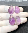 Natural Amethyst Gemstone Hand Carved Cut Mix Shape Cabochon High Quality Loose Gemstones For Jewelry Making 21-26 MM Size 4 Pcs V2794