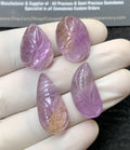 Natural Amethyst Gemstone Hand Carved Cut Mix Shape Cabochon High Quality Loose Gemstones For Jewelry Making 20-27 MM Size 4 Pcs V2796