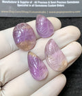 Natural Amethyst Gemstone Hand Carved Cut Mix Shape Cabochon High Quality Loose Gemstones For Jewelry Making 20-25MM Size 4 Pcs V2797