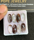 Natural Herkimer Lodolite Gemstone Rose Cut Oval Shape Cabochon High Quality Loose Gemstones For Jewelry Making 14-15 MM Size 8 Pcs V4798