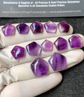 Natural Amethyst Gemstone Smooth Hexagon Shape Cabochon High Quality Loose Gemstones For Jewelry Making 11-16 MM Size 12 Pcs V2799