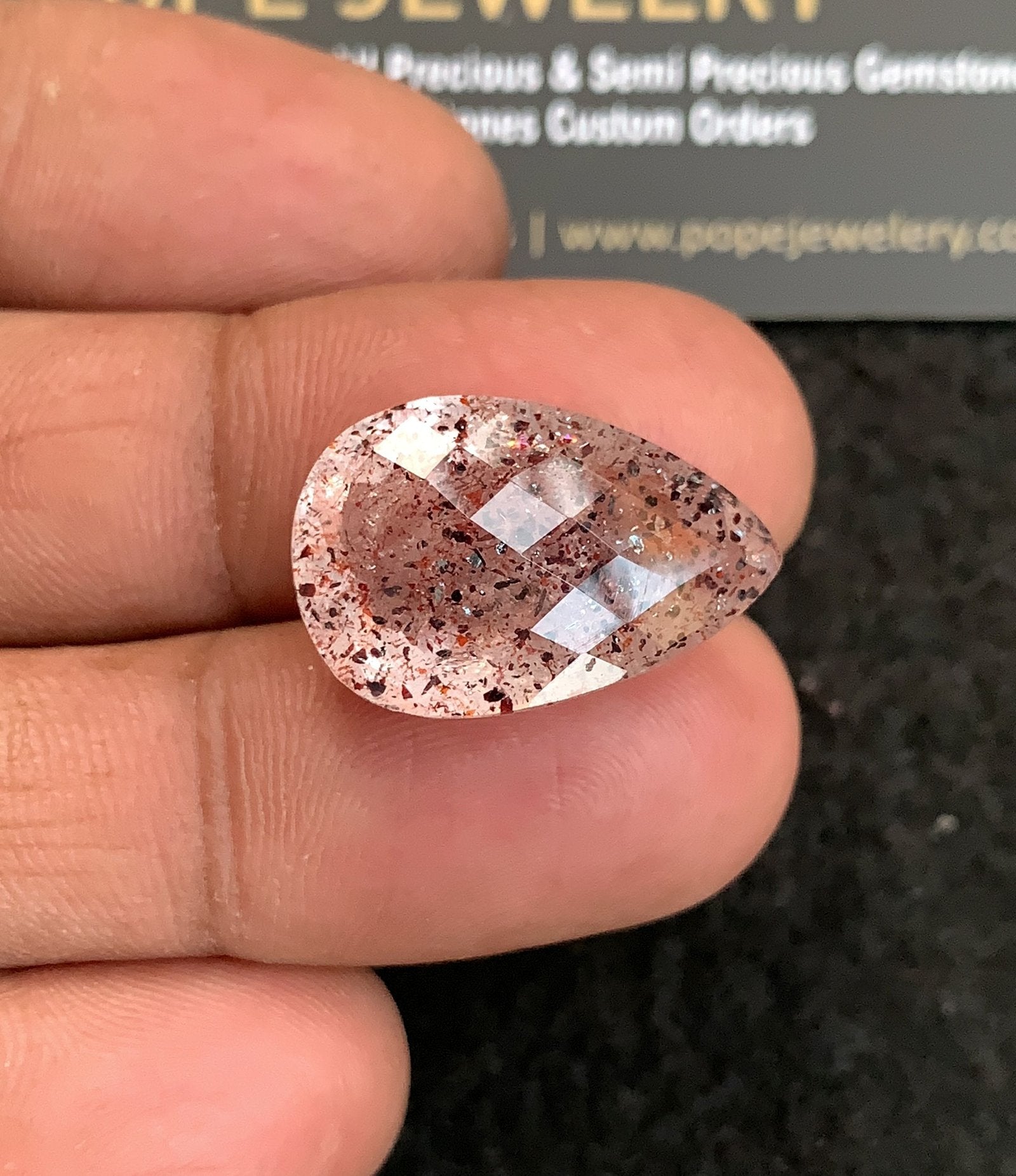 Natural Super Seven Gemstone Faceted Cut Pear Shape High Quality Loose Gemstones For Jewelry Making 22x15x9 MM Size 1 Pcs V4800