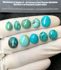 Natural Tibetan Turquoise Gemstone Smooth Mix Shape Cabochon High Quality Loose Gemstones For Jewelry Making 10-12 MM Size 10 Pcs V2805
