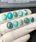 Natural Tibetan Turquoise Gemstone Smooth Mix Shape Cabochon High Quality Loose Gemstones For Jewelry Making 9-12 MM Size 10 Pcs V2806