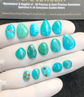 Natural Tibetan Turquoise Gemstone Smooth Mix Shape Cabochon High Quality Loose Gemstones For Jewelry Making 6-13 MM Size 15 Pcs V2807