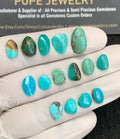 Natural Tibetan Turquoise Gemstone Smooth Mix Shape Cabochon High Quality Loose Gemstones For Jewelry Making 8-13 MM Size 15 Pcs V2808