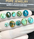 Natural Tibetan Turquoise Gemstone Smooth Mix Shape Cabochon High Quality Loose Gemstones For Jewelry Making 6-12 MM Size 10 Pcs V2811